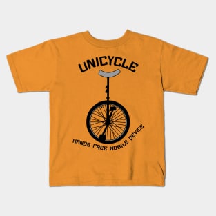 Unicycle Mobile Device Kids T-Shirt